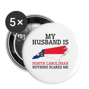 Rien ne me fait peur mari de Caroline du Nord - Lot de 5 petits badges (25 mm) - blanc - Devant
