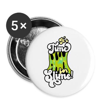 Mucus Puddle Cool Mignon Adorable pour Slime Maker - Lot de 5 petits badges (25 mm) - blanc - Devant