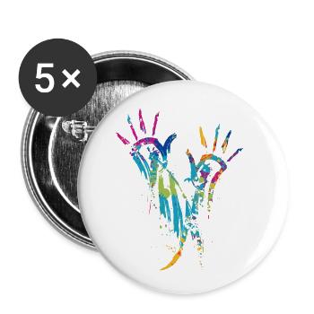 Colorful hands Blaze of color - Buttons small 1''/25 mm (5-pack) - white - Front