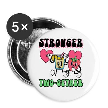 Le couple de la Saint-Valentin plus fort ensemble à vie - Lot de 5 petits badges (25 mm) - blanc - Devant