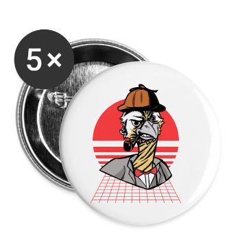 Detective Ostrich Animal Smoking Formal Suit - Buttons small 1''/25 mm (5-pack) - white - Front