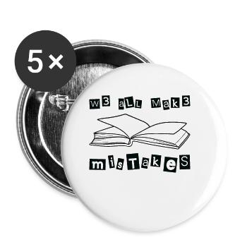 Dyslexia Teacher Dyslexic Therapy Dyslexia - Buttons small 1''/25 mm (5-pack) - white - Front