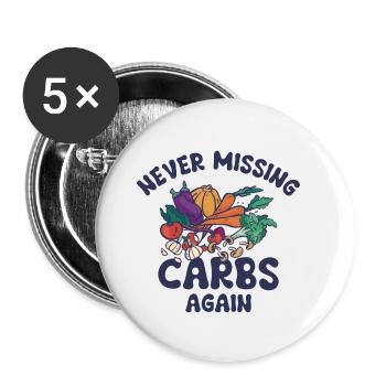Ketogenic Food Weight Loss Healthy Nutritionist - Buttons small 1''/25 mm (5-pack) - white - Front