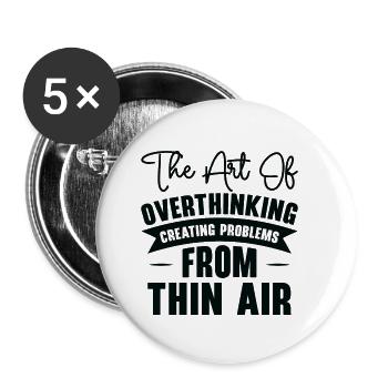 Überdenken von Vintage-Typografie Überanalysieren - Buttons klein 25 mm (5er Pack) - Weiß - Vorne