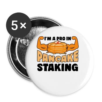 Pancake Stacker Breakfast Pancake Day Tall - Buttons small 1''/25 mm (5-pack) - white - Front