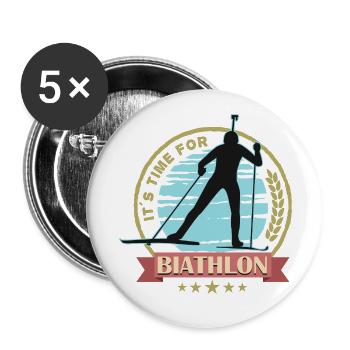 Biathlon Sport Sport Winter Sports - Buttons small 1''/25 mm (5-pack) - white - Front