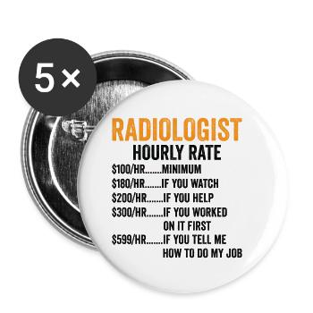Radiologie Rad Tech Technologe Radiologe - Buttons klein 25 mm (5er Pack) - Weiß - Vorne