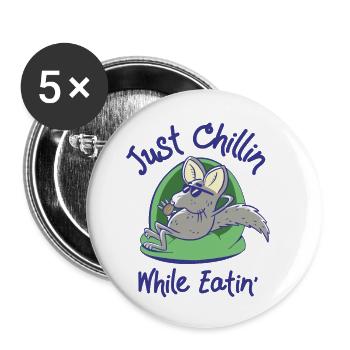 Chinchilla Wildlife Pet Rodent Food - Lot de 5 petits badges (25 mm) - blanc - Devant