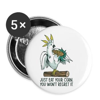 Parrot Bird Pet Food Bird Lover Corn Wildlife Pet - Buttons small 1''/25 mm (5-pack) - white - Front