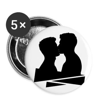 Passion gay - Lot de 5 petits badges (25 mm) - blanc - Devant