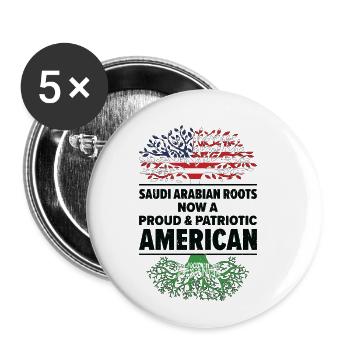 Born Saudi Arabian Saudi Arabia American USA - Buttons small 1''/25 mm (5-pack) - white - Front