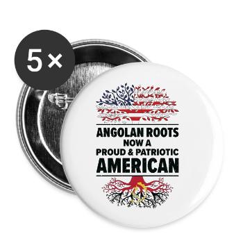 Geboren in Angola Angola Amerikanisch USA - Buttons klein 25 mm (5er Pack) - Weiß - Vorne