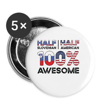 Geboren slowenisch Slowenien amerikanisch USA - Buttons klein 25 mm (5er Pack) - Weiß - Vorne