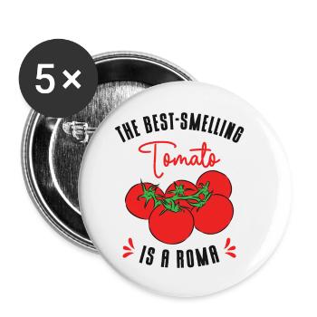 Tomate Jardinier Amoureux Drôle de Jardinier - Lot de 5 petits badges (25 mm) - blanc - Devant