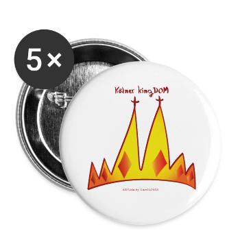 Kölner kingDOM #Wortspiellustration - Buttons klein 25 mm (5er Pack) - Weiß - Vorne