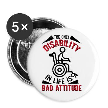 Wheelchair user Leg amputation - Buttons small 1''/25 mm (5-pack) - white - Front