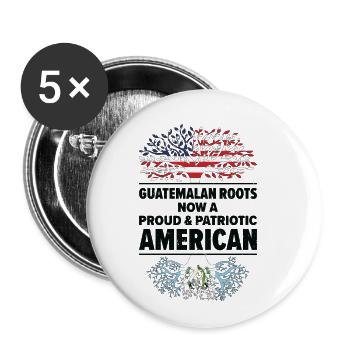 Geboren Guatemalteke Guatemala Amerikaner USA - Buttons klein 25 mm (5er Pack) - Weiß - Vorne