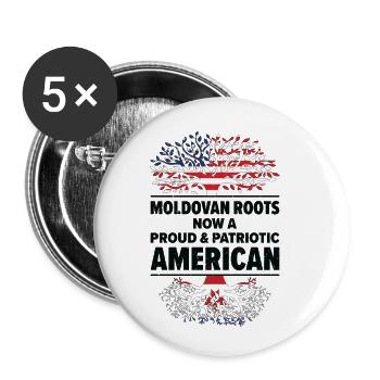 Geboren Moldawisch Moldawien Amerikanisch USA - Buttons klein 25 mm (5er Pack) - Weiß - Vorne