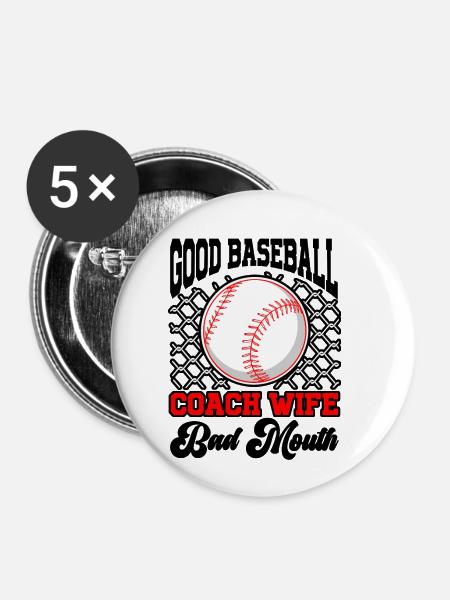 Baseball-Trainerin Ehefrau Berufstätige Mutter - Buttons klein 25 mm (5er Pack) - Weiß