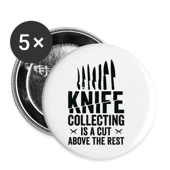 Messersammler Messer Sammeln - Buttons klein 25 mm (5er Pack) - Weiß - Vorne