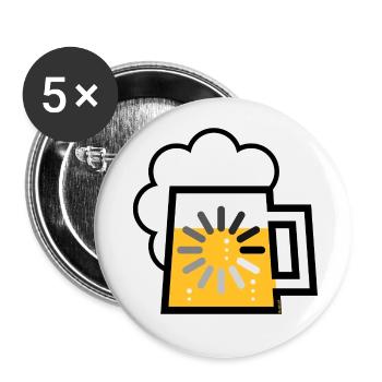Bier Wird Geladen (Bierkrug Loading / Icon / | ) - Buttons klein 25 mm (5er Pack) - Weiß - Vorne
