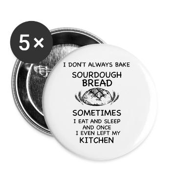 Sauerteig Backen Bäcker Geselle Bäckerei Brot - Buttons klein 25 mm (5er Pack) - Weiß - Vorne