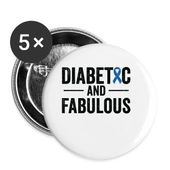 Diabetic Pancreas Diabetes Awareness - Buttons small 1''/25 mm (5-pack) - white - Front