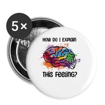 Psychologie Psychologue Psychiatrie Humour - Lot de 5 petits badges (25 mm) - blanc - Devant