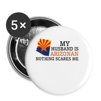 Rien ne me fait peur Arizona, le mari d’Arizona - Lot de 5 petits badges (25 mm) - blanc - Devant