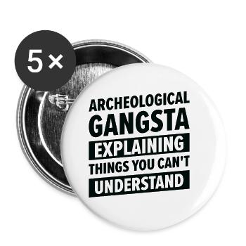 Archäologie Gangsta Menschliche Geschichte - Buttons klein 25 mm (5er Pack) - Weiß - Vorne