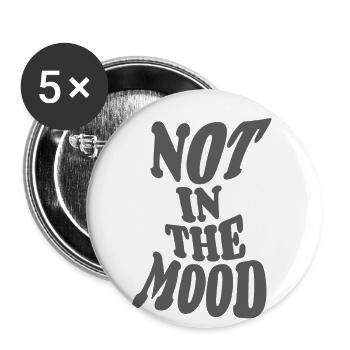 Pas dans l’humeur - humeur - funky - dire - Lot de 5 petits badges (25 mm) - blanc - Devant