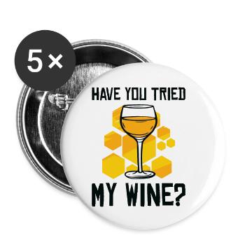 Honig Wein Met Biene Heimbrauer Viking - Buttons klein 25 mm (5er Pack) - Weiß - Vorne