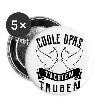Coole Opas - Brieftauben Taubenzüchter - Buttons klein 25 mm (5er Pack) - Weiß - Vorne
