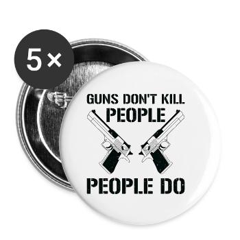 Waffen Pistolenliebhaber Waffenbesitzer Schießen - Buttons klein 25 mm (5er Pack) - Weiß - Vorne