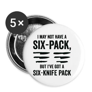 Messersammler Messer Sammeln - Buttons klein 25 mm (5er Pack) - Weiß - Vorne