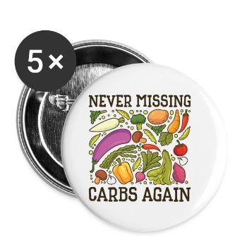 Ketogenic Food Weight Loss Healthy Nutritionist - Buttons small 1''/25 mm (5-pack) - white - Front