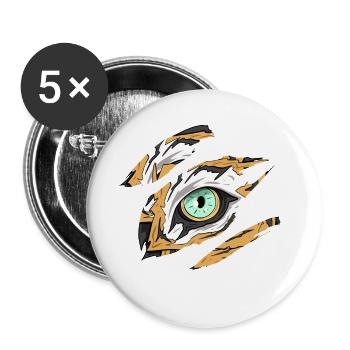 Tiger Eye Predator Costume - Buttons small 1''/25 mm (5-pack) - white - Front