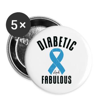 Diabetic Pancreas Diabetes Awareness - Buttons small 1''/25 mm (5-pack) - white - Front