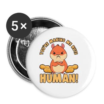 Fieser Hamster Niedliches Tier Hamsterliebhaber - Buttons klein 25 mm (5er Pack) - Weiß - Vorne
