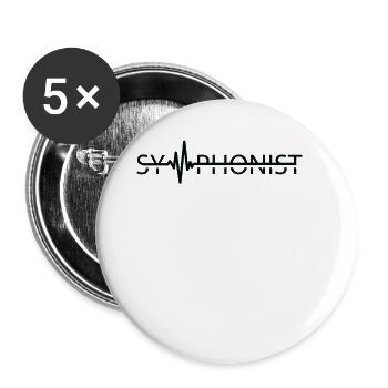 Symphoniker Heartbeat Komponist Musiker - Buttons klein 25 mm (5er Pack) - Weiß - Vorne