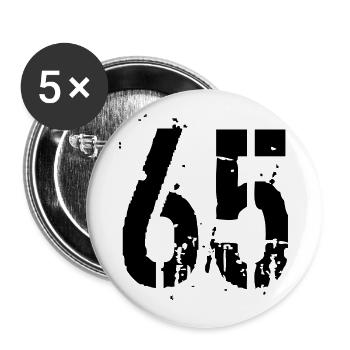 Nummer 65 - Buttons klein 25 mm (5er Pack) - Weiß - Vorne