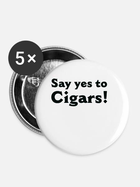 Zigarre Rauchen Zigarren Raucher - Buttons klein 25 mm (5er Pack) - Weiß