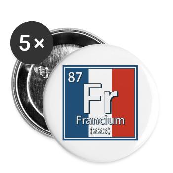 Periodensystem des Francium-Elements - Buttons klein 25 mm (5er Pack) - Weiß - Vorne