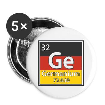 Tableau périodique des éléments germanium - Lot de 5 petits badges (25 mm) - blanc - Devant