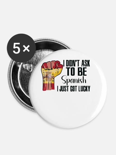 Spanischer Stolz Spanische Flagge Gewachsen - Buttons klein 25 mm (5er Pack) - Weiß