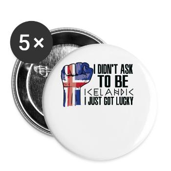 Fierté islandaise Drapeau islandais cultivé - Lot de 5 petits badges (25 mm) - blanc - Devant