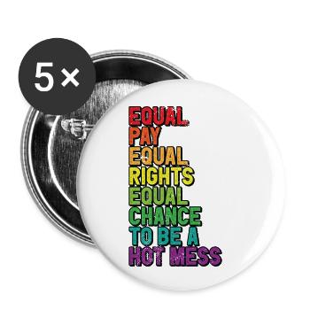 Feminist Feminism Women Equality Rights - Buttons small 1''/25 mm (5-pack) - white - Front