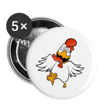 Funny hypnotized chicken - Buttons small 1''/25 mm (5-pack) - white - Front