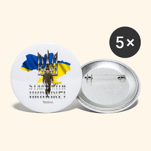 Ukraine Tryzub Symbol Wolodymyr Selenskyj - Buttons klein 25 mm (5er Pack)