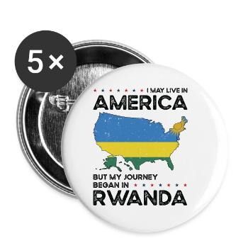 Ruandische amerikanische Patriotin USA Gewachsen - Buttons klein 25 mm (5er Pack) - Weiß - Vorne